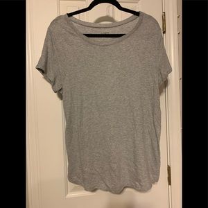 Loft outlet gray heather tee with sparkle neckline